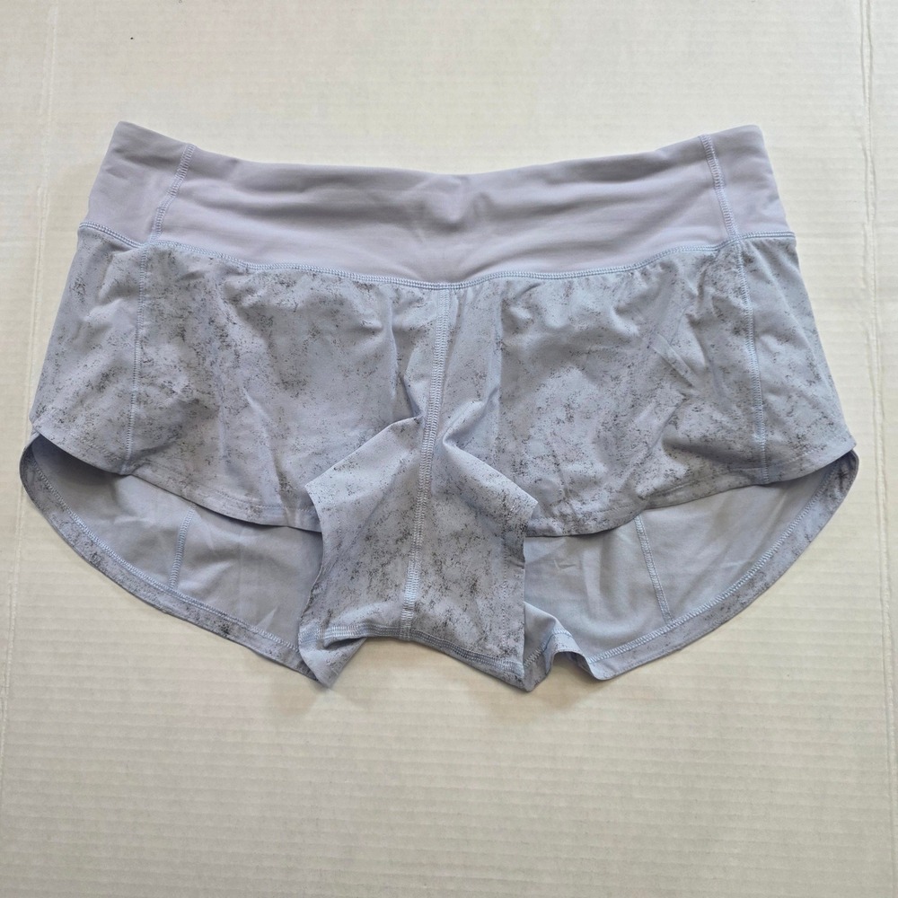 Lululemon Speed Up Shorts Womens 6 Purple High Rise Lined 2.5" Marble W7AVHR